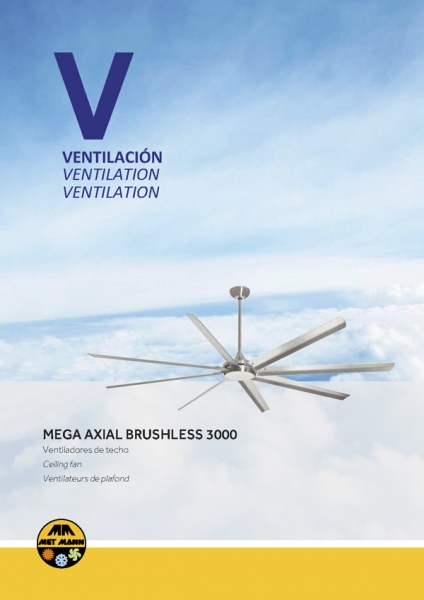 Ventilateur de plafond Brushless 3m - MEGA AXIAL BRUSHLESS 3000