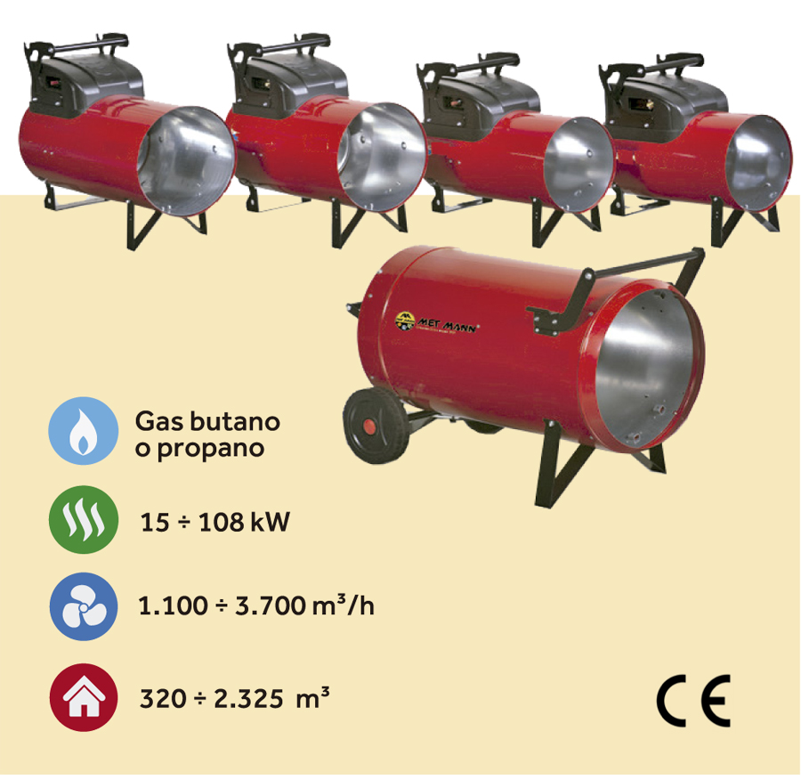 Calefacción a gas butano propano 15 a 108 kW -