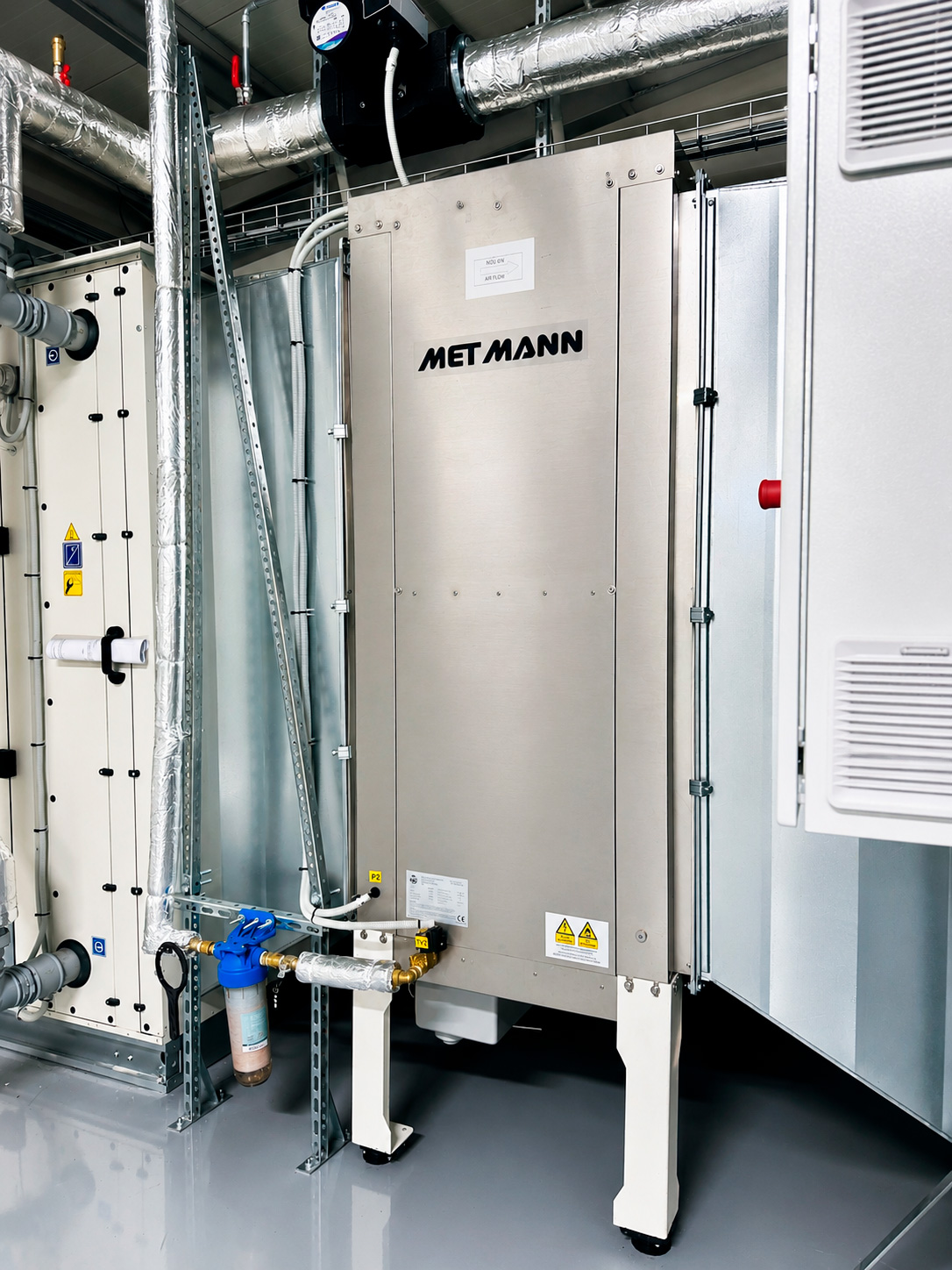 Modulo adiabatico MET MANN en una unidad de tratamiento de aire UTA